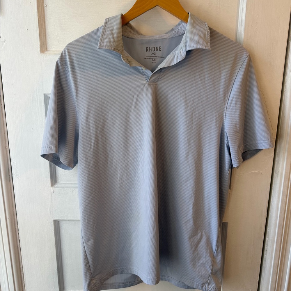 RHONE Men's Light Blue Performance Polo